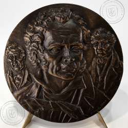 René T. H. Laennec 1781 - 1826, was a French physician and the inventor of the stethoscope, Medal Sculptor Armindo Ribeiro