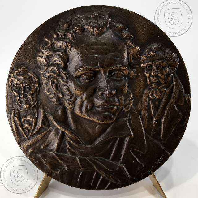 René T. H. Laennec 1781 - 1826,   foi um médico francês e o inventor do estetoscópio, Medalha Escultor Armindo Ribeiro