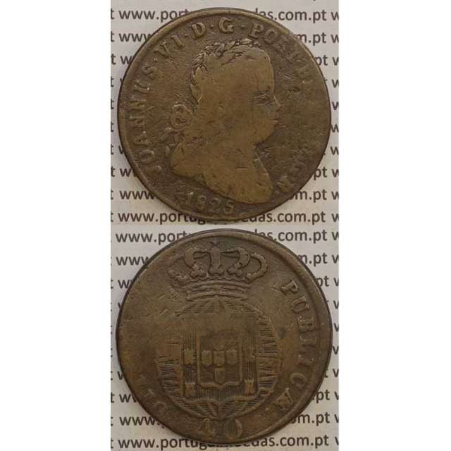 MOEDA PATACO (40 RÉIS) BRONZE 1825 (BC) LEGENDA SEPARADA