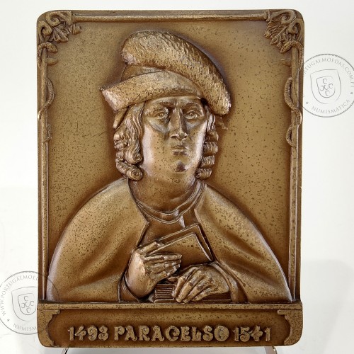 Paracelso 1493 - 1541, Médico e Alquimista, foi o cientistas mais controverso do seu tempo, Medalha Escultor Cabral Antunes