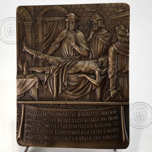Paracelso 1493 - 1541, Médico e Alquimista, foi o cientistas mais controverso do seu tempo, Medalha Escultor Cabral Antunes