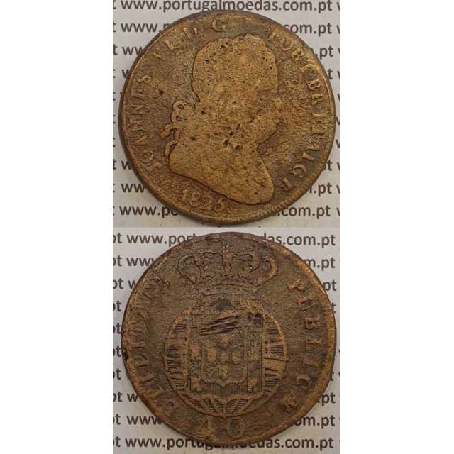 MOEDA PATACO (40 RÉIS) BRONZE 1825 (BC) LEGENDA SEPARADA