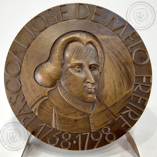Pascoal José de Melo Freire 1738-1798, Jurisconsulto, Professor, Magistrado, Estadista, Medalha Escultor J. Rodrigues