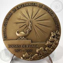 PROFESSOR DOCTOR, BISSAYA BARRETO, silver anniversary of the Nursing School 1971-1996, Bronze Medal Sculptor Amaral