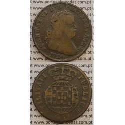 MOEDA PATACO (40 REIS) BRONZE 1824 (BC) LEGENDA JUNTA / CRUZ IRRADIADA /ESCUDO MENOR