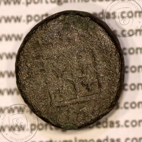 Ancient greeK coin, Thrace, Maroneia. 400-350 B.C., Æ 16, legend: MAΡ-ΩNI-TΩN, Monogram: LEY (?)  / Mo