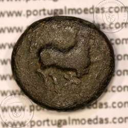 Ancient greeK coin, Thrace, Maroneia. 400-350 B.C., Æ 16, legend: MAΡ-ΩNI-TΩN, Monogram: LEY (?)  / Mo