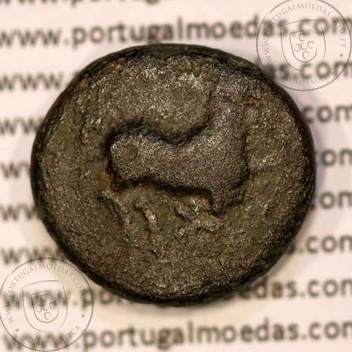 Ancient greeK coin, Thrace, Maroneia. 400-350 B.C., Æ 16, legend: MAΡ-ΩNI-TΩN, Monogram: LEY (?)  / Mo