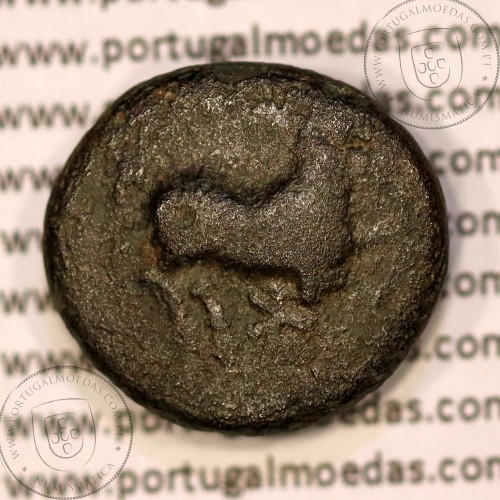 Ancient greeK coin, Thrace, Maroneia. 400-350 B.C., Æ 16, legend: MAΡ-ΩNI-TΩN, Monogram: LEY (?)  / Mo