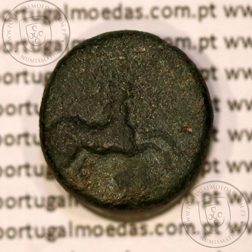 Ancient greeK coin, Thrace, Maroneia. 400-350 B.C., Æ 15, legend: MAΡ-ΩNI-TΩN, Monogram: ΠNK / YE