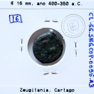 Ancient greeK coin, Zeugitania, Carthage., Year 400-350 B.C. Æ 16 unit., (SNG Cop 94-97)