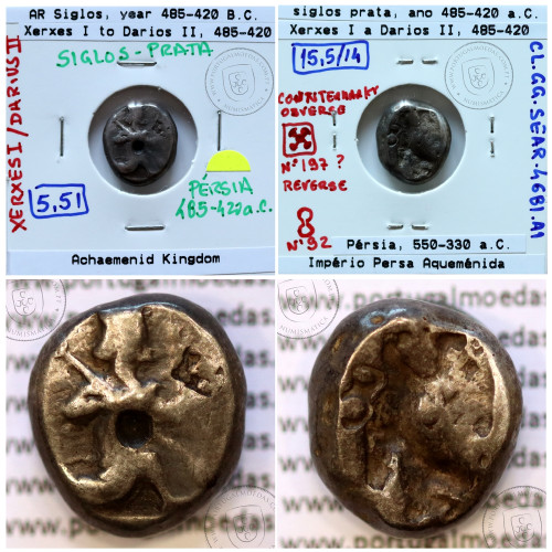 Ancient greeK coin, AR Siglos, Achaemenid Kingdom, time of Xerxes I to Darios II, 485-420 B.C.
