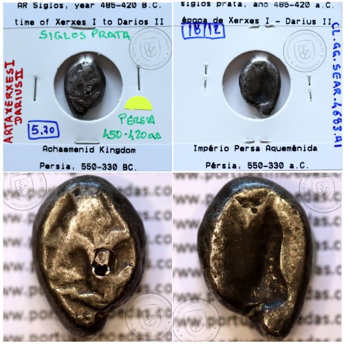 siglos prata, época de Artaxerxes I a Darius II, 450-420 a.C., Pérsia, Império Persa Aqueménida 550-330 a.C.