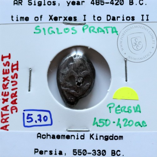 siglos prata, época de Artaxerxes I a Darius II, 450-420 a.C., Pérsia, Império Persa Aqueménida 550-330 a.C.