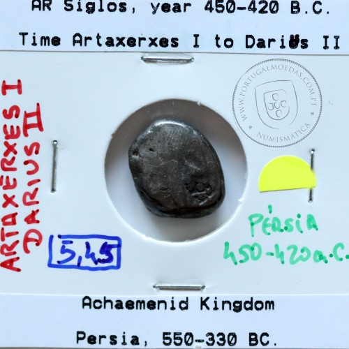 siglos prata, época de Artaxerxes I a Darius II, 450-420 a.C., Pérsia, Império Persa Aqueménida 550-330 a.C.