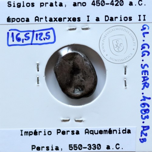 siglos prata, época de Artaxerxes I a Darius II, 450-420 a.C., Pérsia, Império Persa Aqueménida 550-330 a.C.