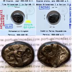 Ancient greeK coin, AR Siglos, Achaemenid Kingdom, time of Artaxerxes I to Darius II, 450-420 B.C.