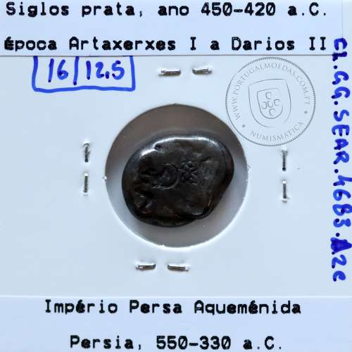 siglos prata, época de Artaxerxes I a Darius II, 450-420 a.C., Pérsia, Império Persa Aqueménida 550-330 a.C.