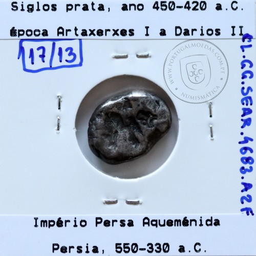 siglos prata, época de Artaxerxes I a Darius II, 450-420 a.C., Pérsia, Império Persa Aqueménida 550-330 a.C.