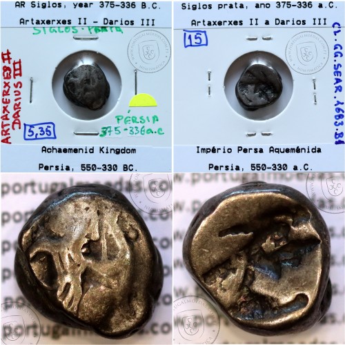 Ancient greeK coin, AR Siglos, time of Artaxerxes II a Darius III, 375-336 B.C., Achaemenid Kingdom, 550-330 B.C..