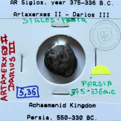 siglos prata, época de Artaxerxes II a Darius III, 375-336 a.C., Pérsia, Império Persa Aqueménida 550-330 a.C.