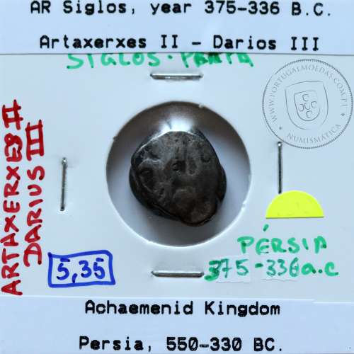 siglos prata, época de Artaxerxes II a Darius III, 375-336 a.C., Pérsia, Império Persa Aqueménida 550-330 a.C.