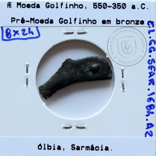 Ancient greeK coin, Olbia, Sarmatia. Bronze Dolphin Proto-Money, circa 550 a 350 BC., Æ 24mm, (Sear 1684)