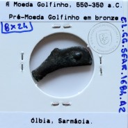 Ancient greeK coin, Olbia, Sarmatia. Bronze Dolphin Proto-Money, circa 550 a 350 BC., Æ 24mm, (Sear 1684)