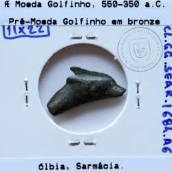 Ancient greeK coin, Olbia, Sarmatia. Bronze Dolphin Proto-Money, circa 550 a 350 BC., Æ 22mm, (Sear 1684)