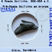 Ólbia, Sarmácia. Pré-Moeda Golfinho, ano 550 a 350 a.C., AE 22mm, (Sear 1684)