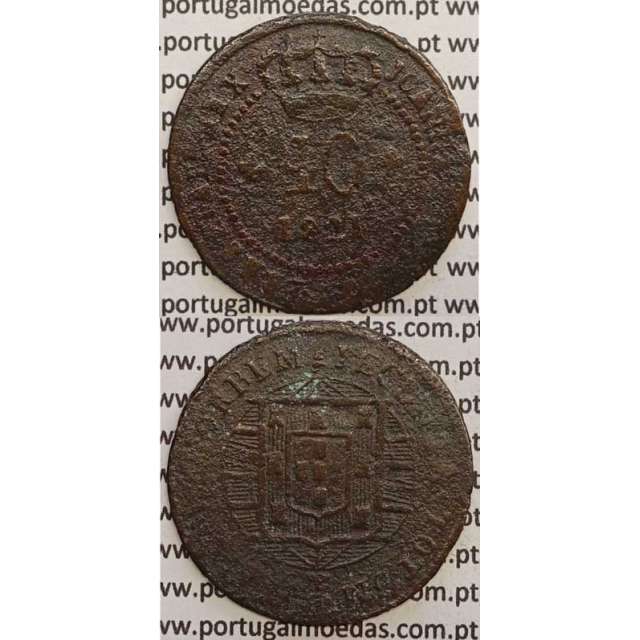 MOEDA 40 RÉIS COBRE 1821 (BC) S.TOMÉ E PRÍNCIPE "53 PEROLAS"
