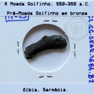 Grécia antiga, Ólbia, Sarmácia. Pré-Moeda Golfinho, ano 550 a 350 a.C., AE 23mm, (Sear 1684)