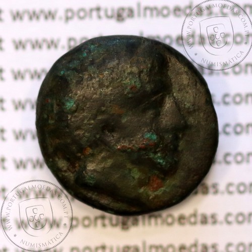 Trácia, Istros. Æ 16mm, ano 400 a 350 a.C., legenda: IΣTΡI - Θ , (AMNG 460)