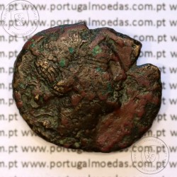Ancient greeK coin, Bruttium, Rhegion, 260-215 BC. Æ 25 Obol, legend: ΡHΓI-NΩN