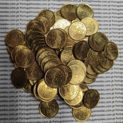 Lote de 100 moedas de São Tomé e Príncipe, 50 Cêntimos 1977 Latão, F.A.O., (Soberbas), World Coins Saint Thomas & Prince KM 25