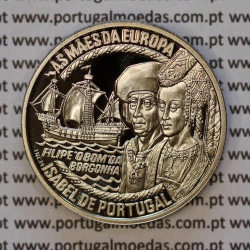 5 EURO 1997 Isabel de Portugal, As Mães da Europa, 5 Euro 1997 Cuproníquel PROOF, Unusual World Coins Portugal X 70