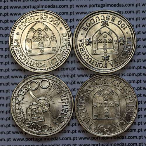 I Série dos Descobrimentos Portugueses 4 moedas 100$00 Cuproníquel 1987 - 1988, "À Descoberta da África", Série completa