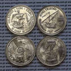 I Série dos Descobrimentos Portugueses 4 moedas 100$00 Cuproníquel 1987 - 1988, "À Descoberta da África", Série completa