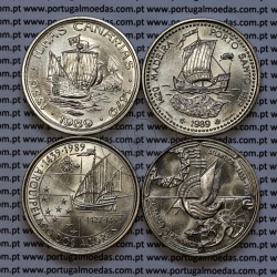 Portugal, Complete set 4 coins from the 2ª Series of Portuguese Discoveries, Copper-nickel 1989-90, Discovery of the Atlantic