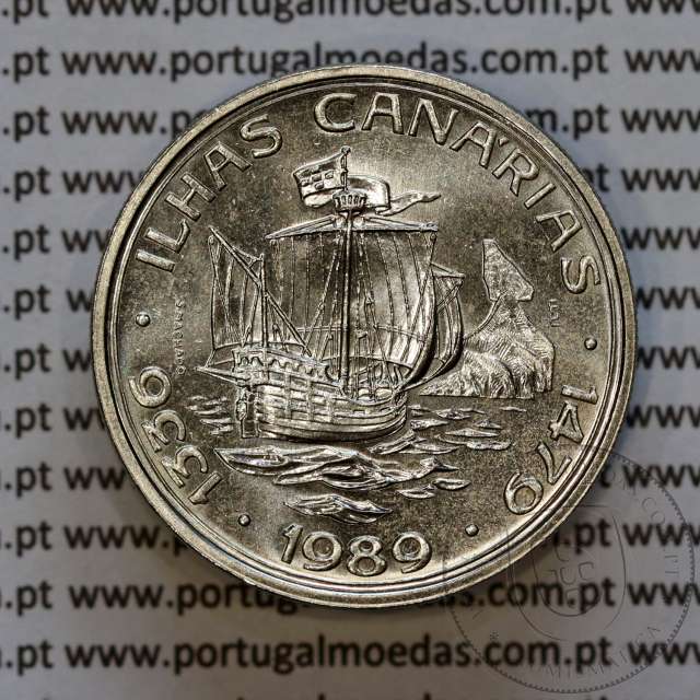 Portugal coin, 100 Escudos Copper-nickel 1989 ILHAS CANÁRIAS, World Coins PORTUGAL KM 646