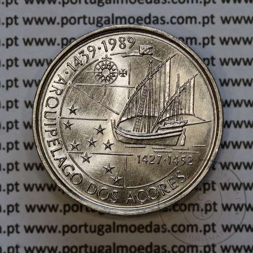 100$00 1989 ARQUIPÉLAGO DOS AÇORES, Cuproníquel, II Série dos Descobrimentos Portugueses, World Coins PORTUGAL KM 648