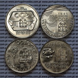 Portugal, Complete set 4 coins from the 3ª Series of Portuguese Discoveries, Copper-nickel 1991-92 of "The Discovery of America"