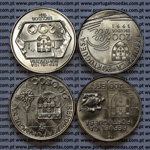 III Série moedas dos descobrimentos em Cuproníquel 1991-92, 4 moedas 200$00 Cuproníquel, "A Descoberta da América", Portugal