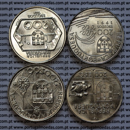 Portugal, Complete set 4 coins from the 3ª Series of Portuguese Discoveries, Copper-nickel 1991-92 of "The Discovery of America"