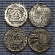 Portugal, Complete set 4 coins from the 3ª Series of Portuguese Discoveries, Copper-nickel 1991-92 of "The Discovery of America"