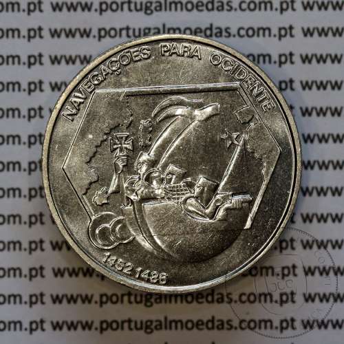 200 Escudos 1991 Navegações para Ocidente, Cuproníquel, III Série dos Descobrimentos Portugueses, World Coins PORTUGAL KM 659