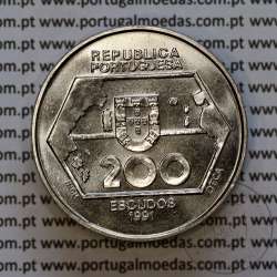 Portugal coin, 200 Escudos Copper-nickel 1991 Navegações para Ocidente 1452-1486, World Coins PORTUGAL KM 659