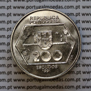 200 Escudos 1991 Navegações para Ocidente, Cuproníquel, III Série dos Descobrimentos Portugueses, World Coins PORTUGAL KM 659