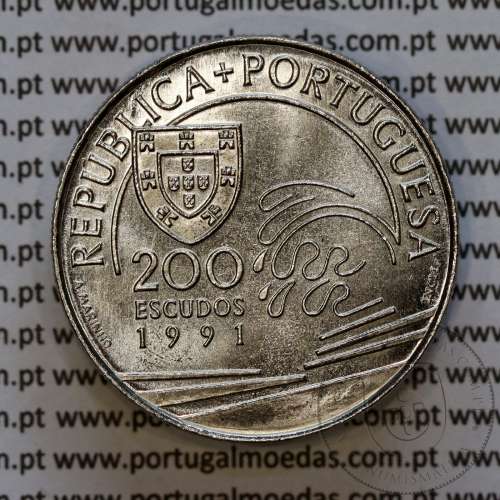 Portugal coin, 200 Escudos Copper-nickel 1991 Colombo e Portugal 1476-1485, World Coins PORTUGAL KM 658