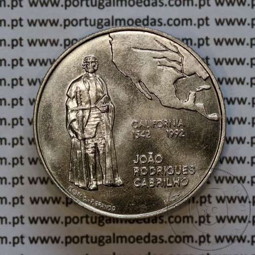 200 Escudos 1992 Califórnia 1542, João Rodrigues Cabrilho, Cuproníquel, III Série dos Descobrimentos Portugueses, W. Coins KM661